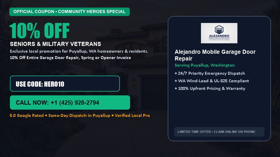 Alejandro Mobile Garage Door Repair 10% OFF Seniors & Military Veterans
